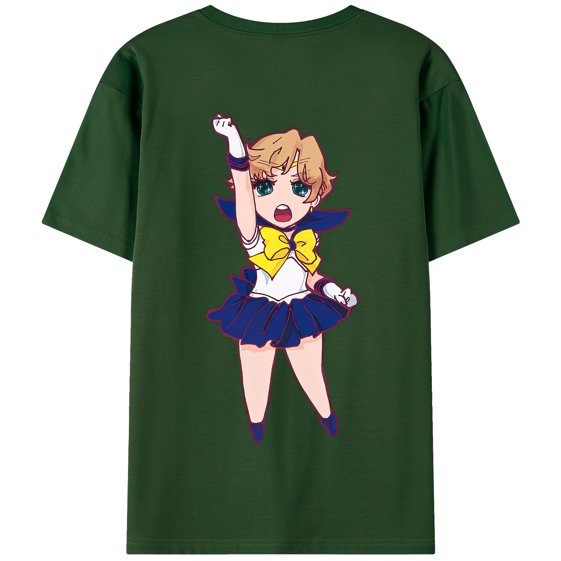 （画像用） 美少女戦士セーラームーン 天王はるか Sailor Moon Tenoh Haruka 綿100％半袖Tシャツ（背面プリント）